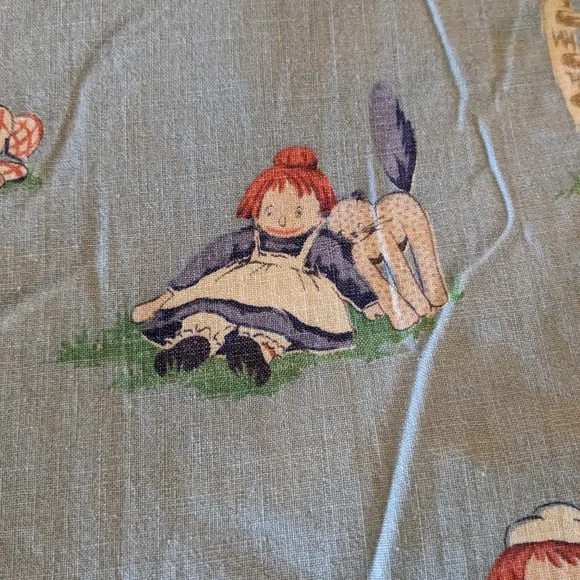 1930s Raggedy Ann and Andy Bedding Set 7pc Bedspread Curtains Chair Cover